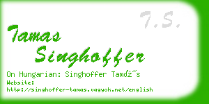 tamas singhoffer business card